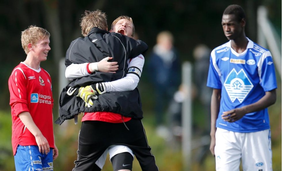 Seier over Molde i semifinalen NM G16. Fv: Helge Hummervoll, Lasse Fredheim, Michael Lie. 